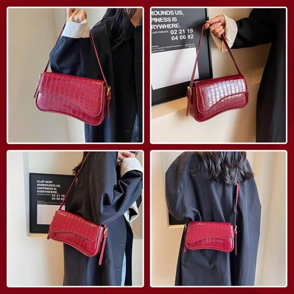 Small PU Leather Shoulder Bag Y2K Purse Crossbody Clutch for Women - Picture 6 of 7